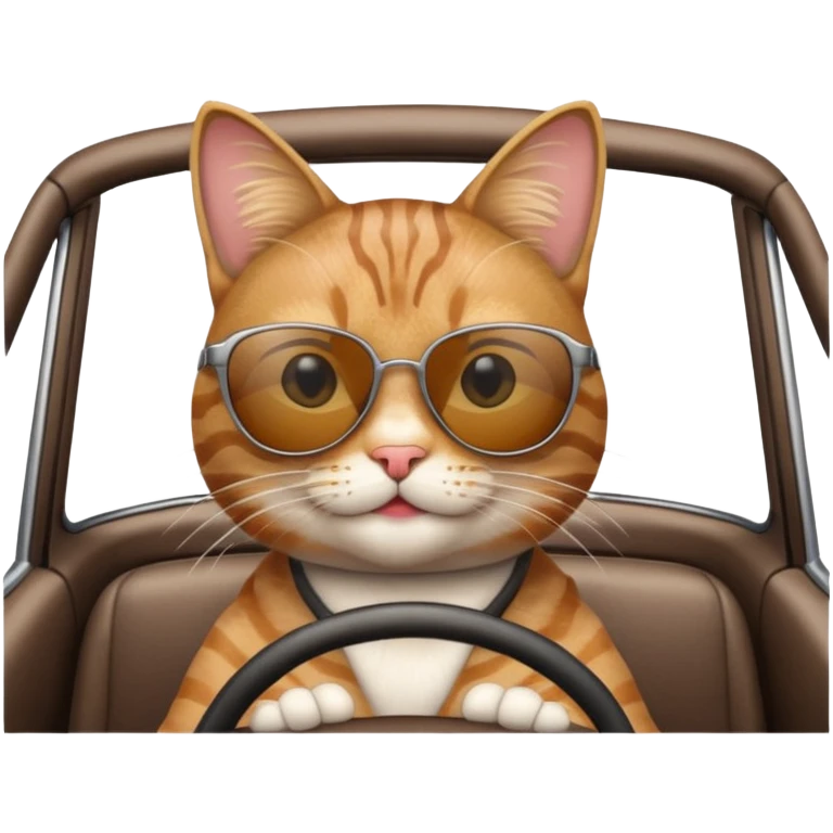 Cat driving a car emoji