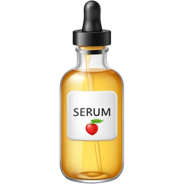 serum skincare avec ecriture emoji