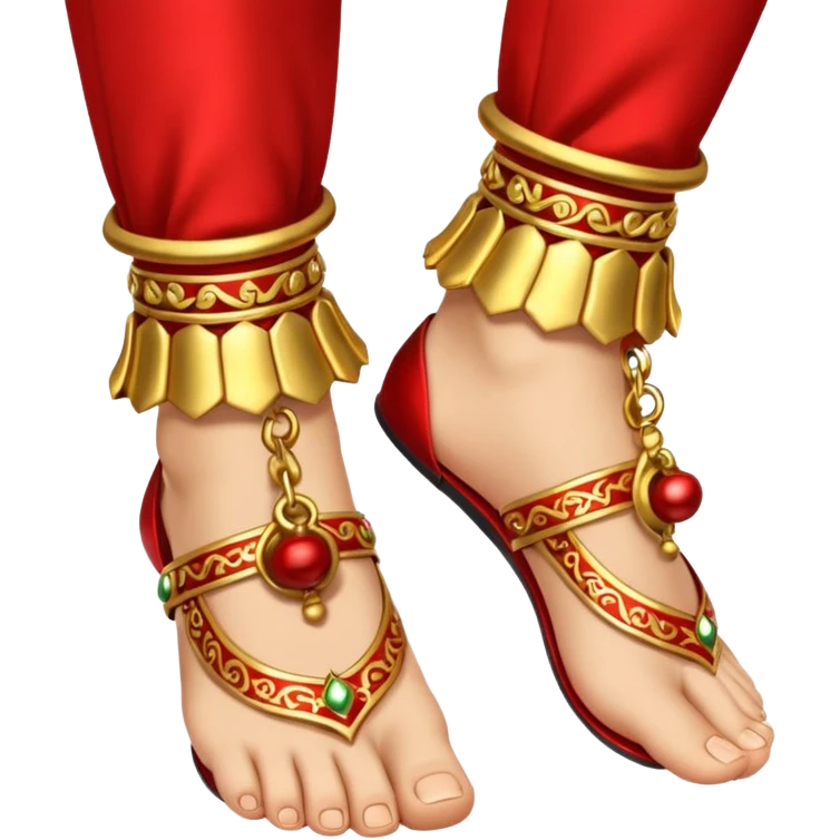 Ghunghroo on feet red and gold small  emoji
