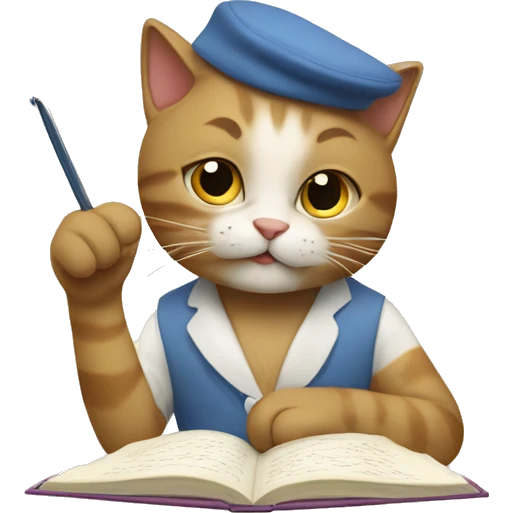 Un gato escribiendo poesía emoji