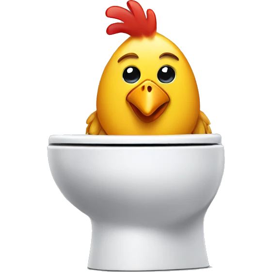 Chicken on toilet emoji
