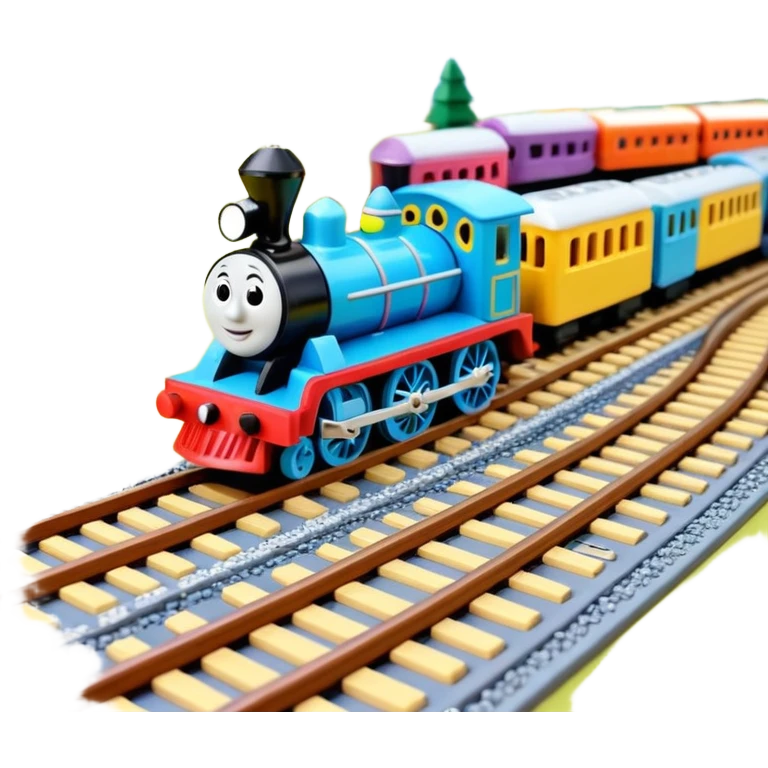 Toy Trains in a railway track  emoji