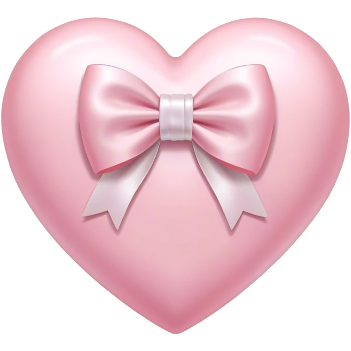 Pastel pink heart with white bow emoji