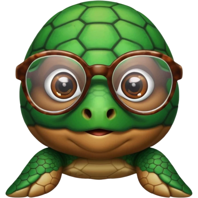 Cute turtle with glasses emoji