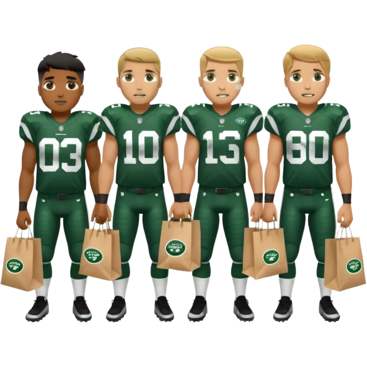 New York Jets being cry babies with tears with paper bags emoji