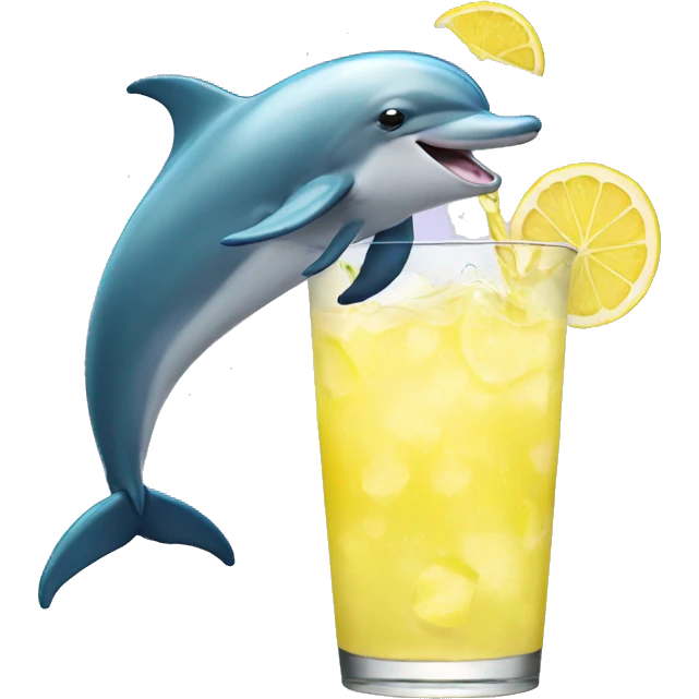 Dolphin drinking lemonade  emoji