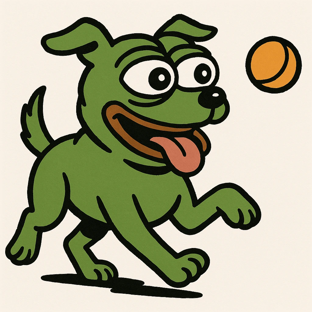 happy dog running after ball emoji