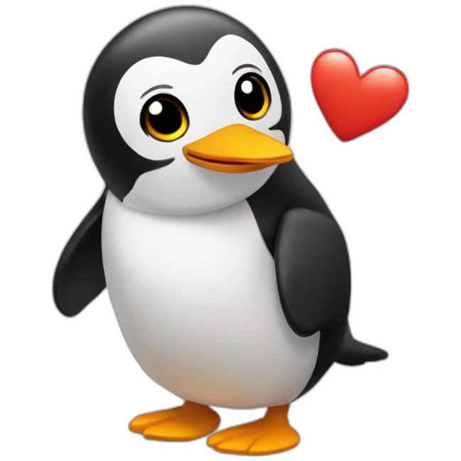 pingouin mignon cœur emoji
