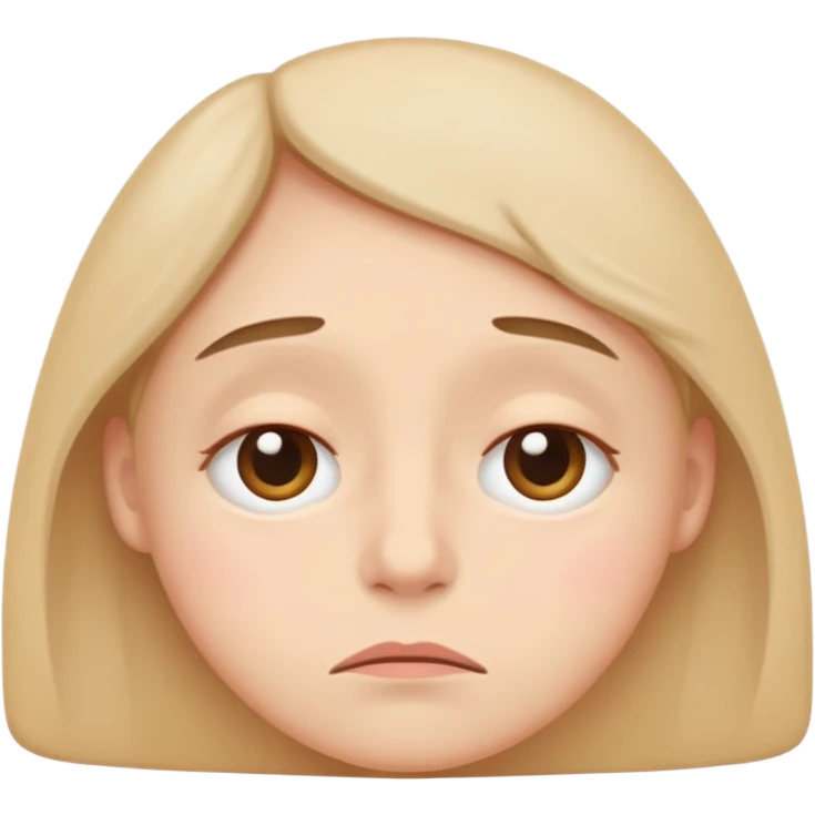 minimal flat emoji of a slightly tired face,
soft droopy eyes,
subtle under-eye shadow,
neutral mouth expression,
gentle exhaustion but not sad,
muted pastel colors,
modern health tracking app style,
transparent background,
vector illustration
 emoji