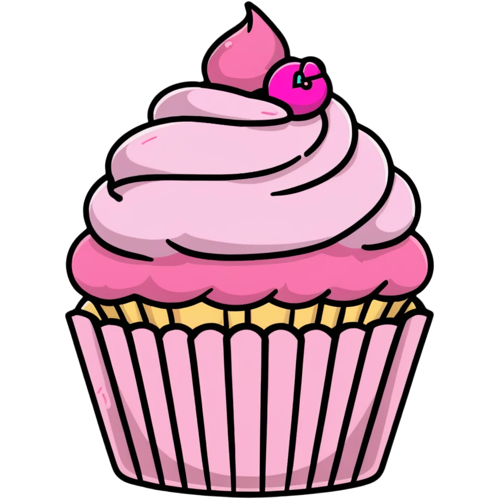 cupcake with pink icing emoji