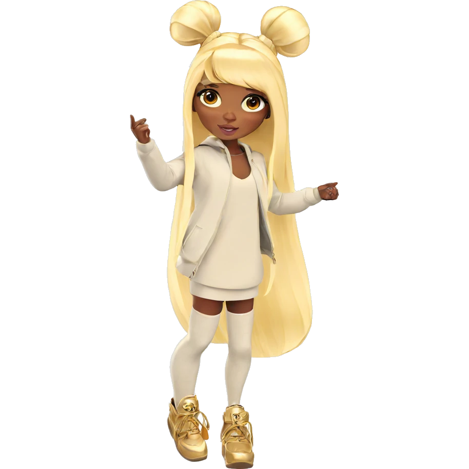 blonde girl with dark skin emoji