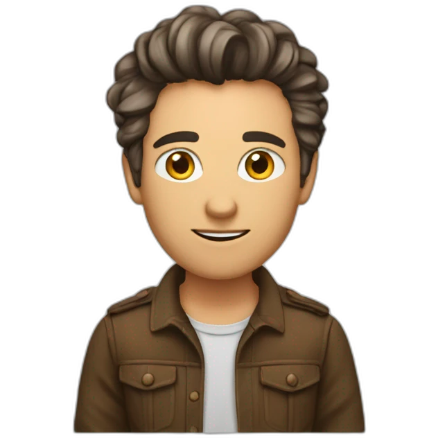 homme maron claire avec un taper  emoji