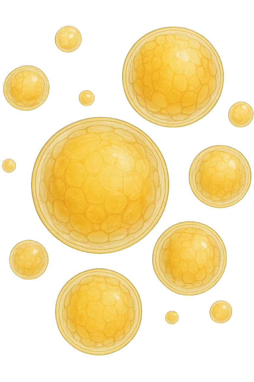 CELLULE DI GRASSO GIALLE FLUTTUANO IN ARIA emoji