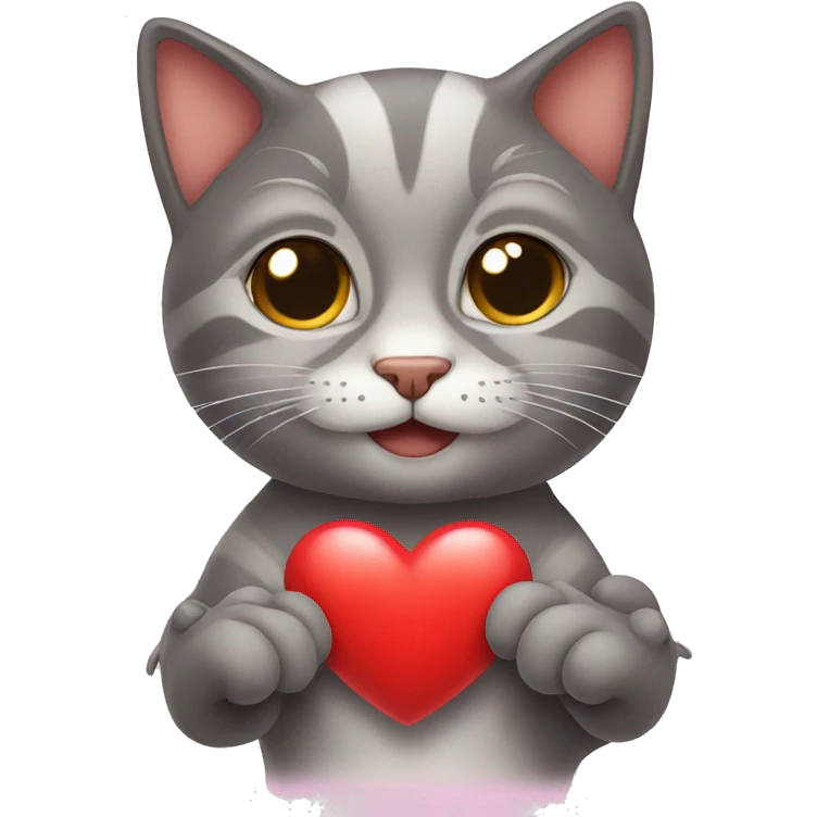 Cat showing heart sign emoji