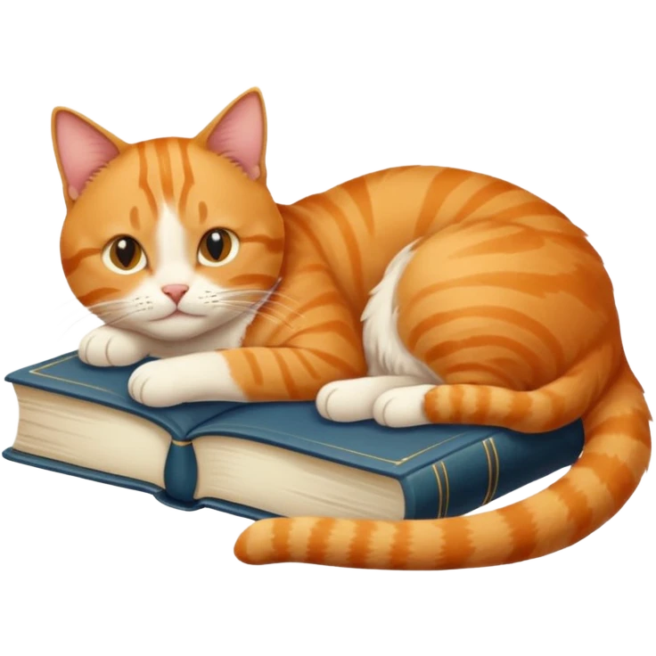 Book above have a cat emoji