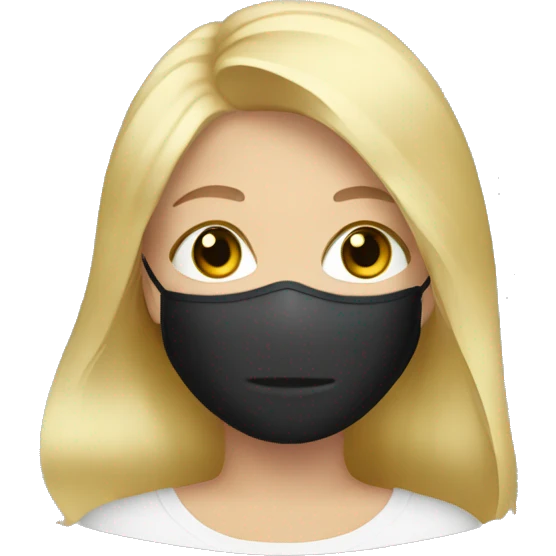 Blonde Girl with a face mask  emoji