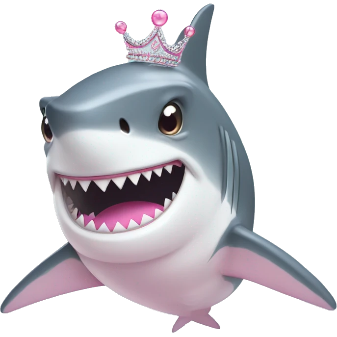 Shark with a pink tutu and tiara  emoji