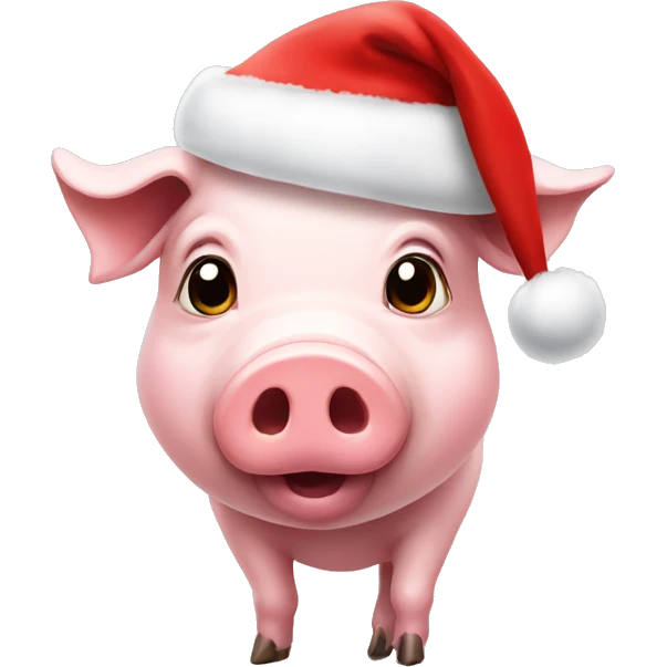 pig with santa hat emoji