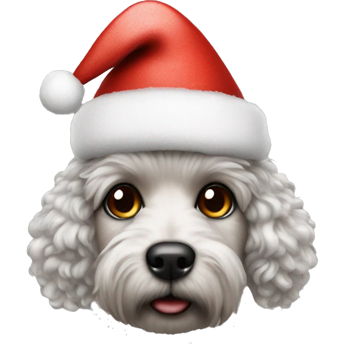 Realistic Pudel christmas hat emoji