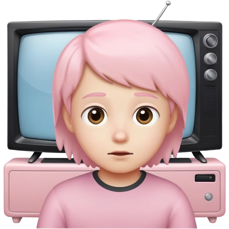 Light pink kids watching tv emoji