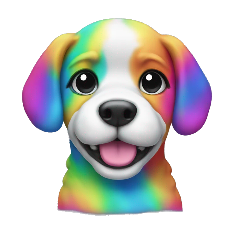 neon rainbow puppy emoji