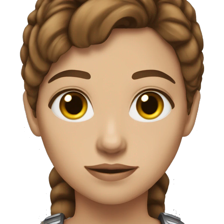 Woman warrior brown hair hazel eyes  emoji