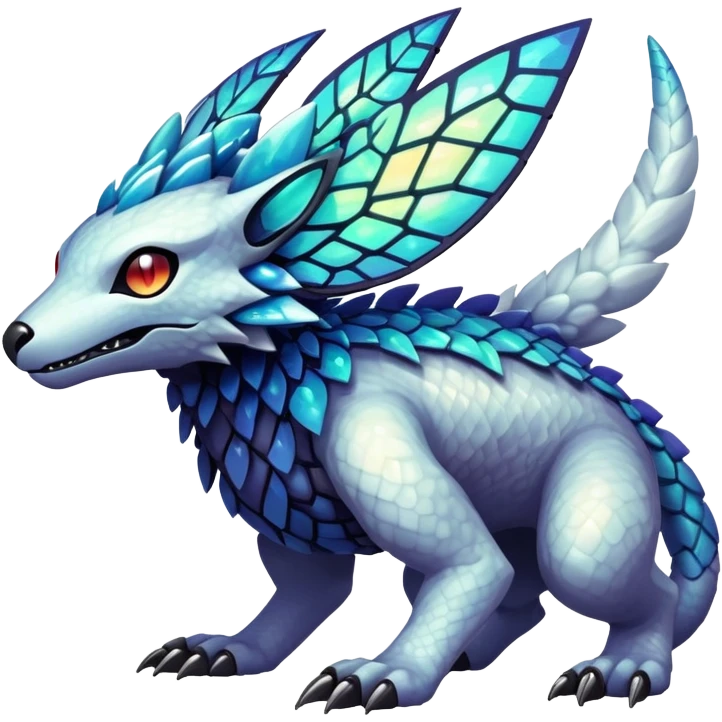  exotic tropical iridescent cyber-Protogen-Fakémon-Pokémon-Vernid-creature emoji