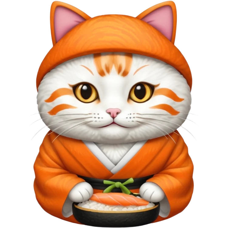 cat dressed in a sushi costume emoji