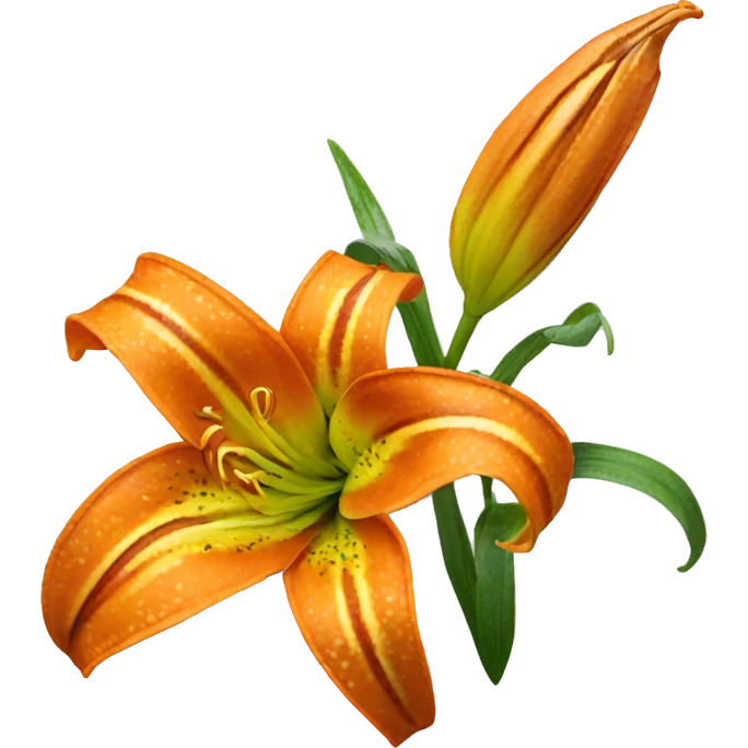 orange tiger lily flower emoji