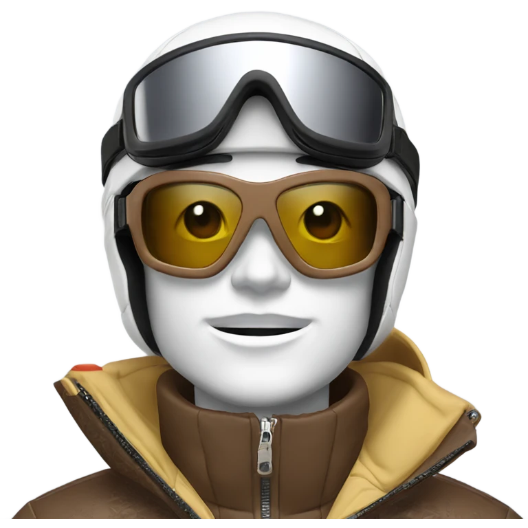 Skiing with Louis Vuitton ski goggles emoji