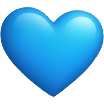 a blue heart with a horizontal stripe in the center emoji