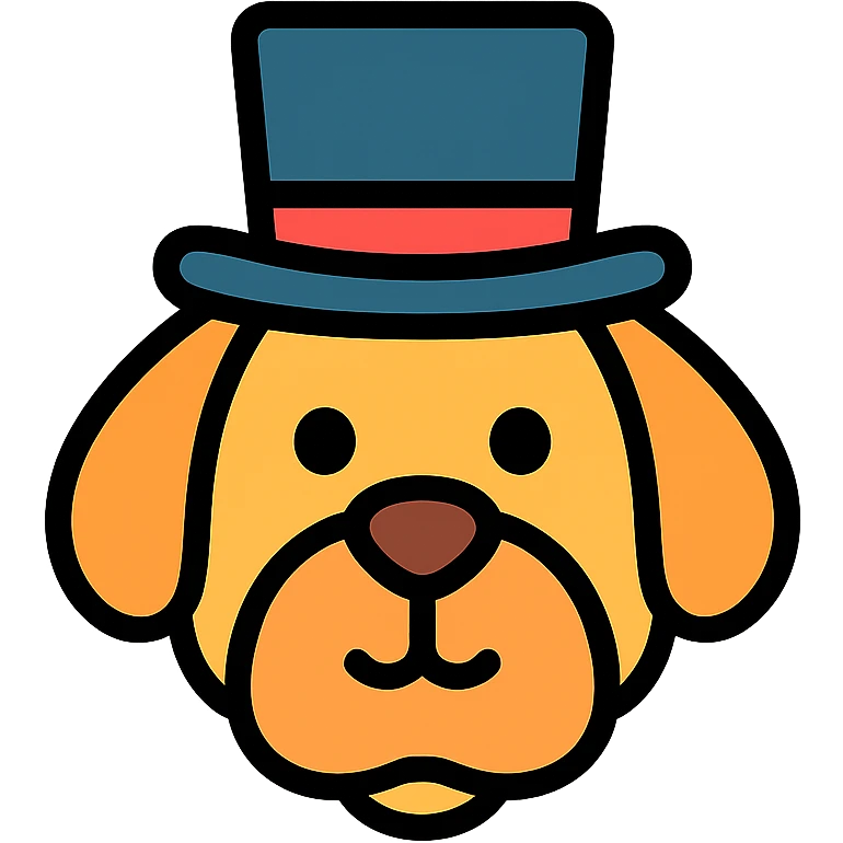 dog with tophat emoji