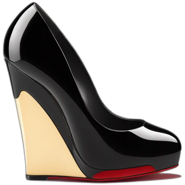 One WEDGE heel LOUBOUTIN black PATENT emoji