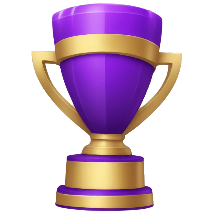 A purple trophy with a W on it emoji