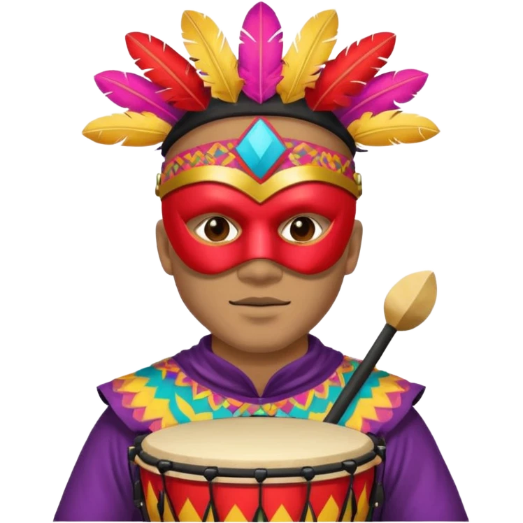 Masked Festival Drummer man emoji