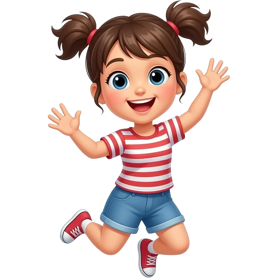 Jumping girl excited emoji