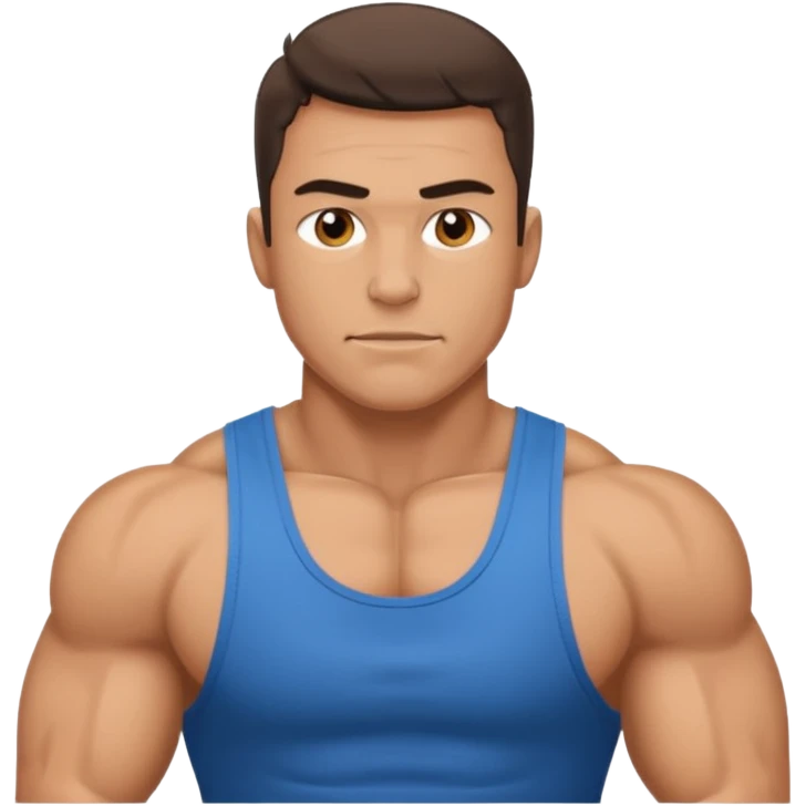 a muscle guy with tank top emoji