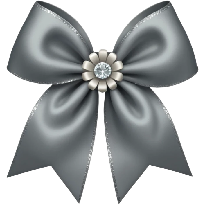 Gray flower bow with glitter emoji