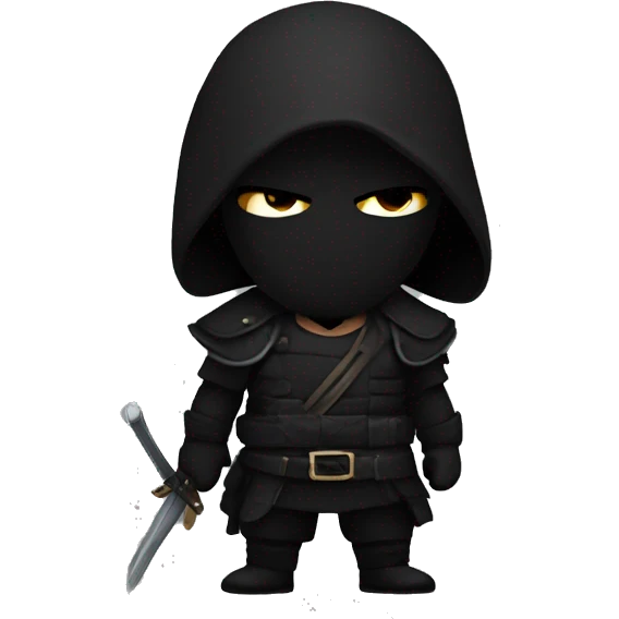 a shadow warrior withblack attire emoji