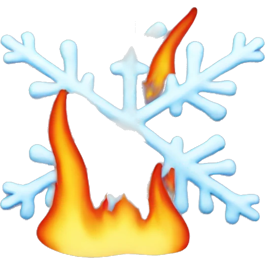 Melting snowflake fire emoji