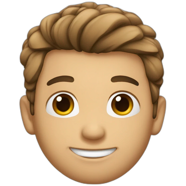 Un hombre con el pelo chino y narizon emoji