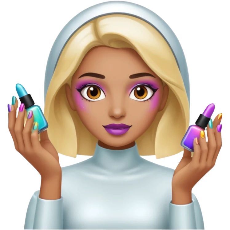 futuristic female nail artist emoji