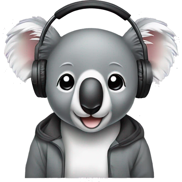 Koala bear with earphones emoji