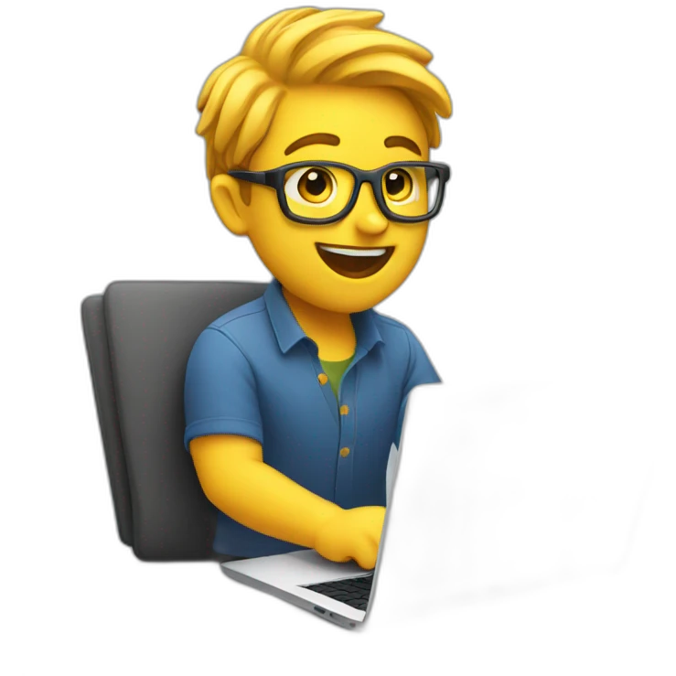 SUPER EXCITED designer with laptop emoji