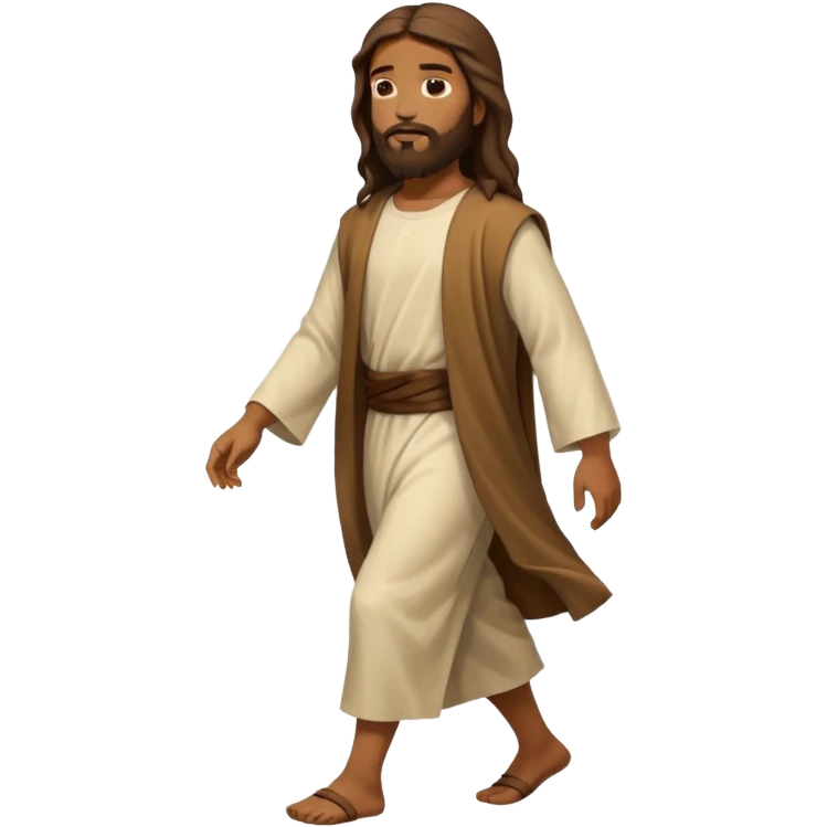African American Jesus Christ walking left emoji
