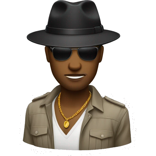 black gangsta fedora safari flaps emoji