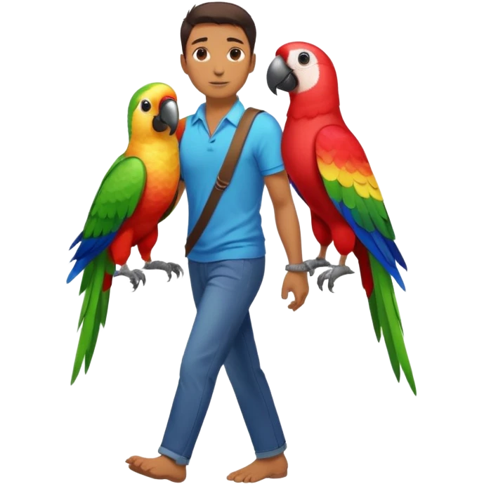 Walker + parrot on shoulder, Pet Walkers, Full body with walk pose emoji