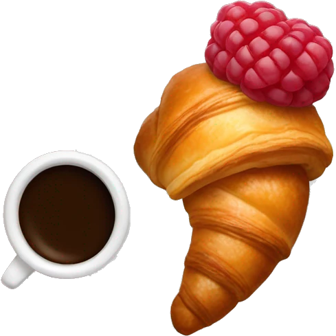 Croissant with raspberry coffee from Starbucks  emoji