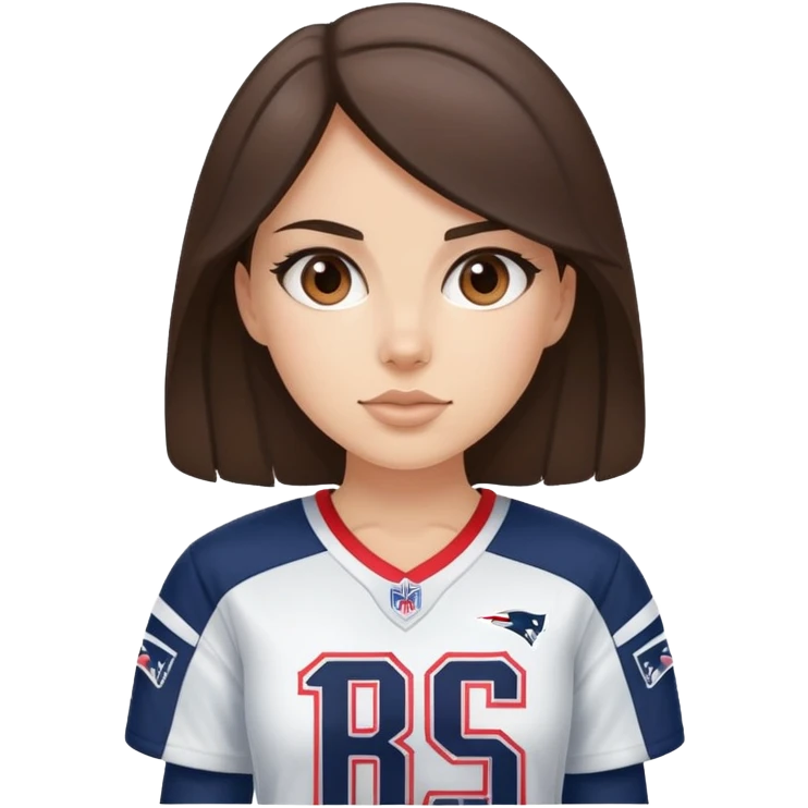 Brunette girl in patriots jersey  emoji