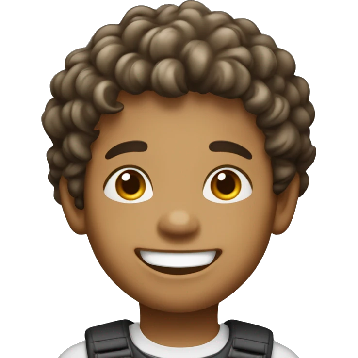 happy boy with silly face - light brown skin, short curly hair medium built  emoji